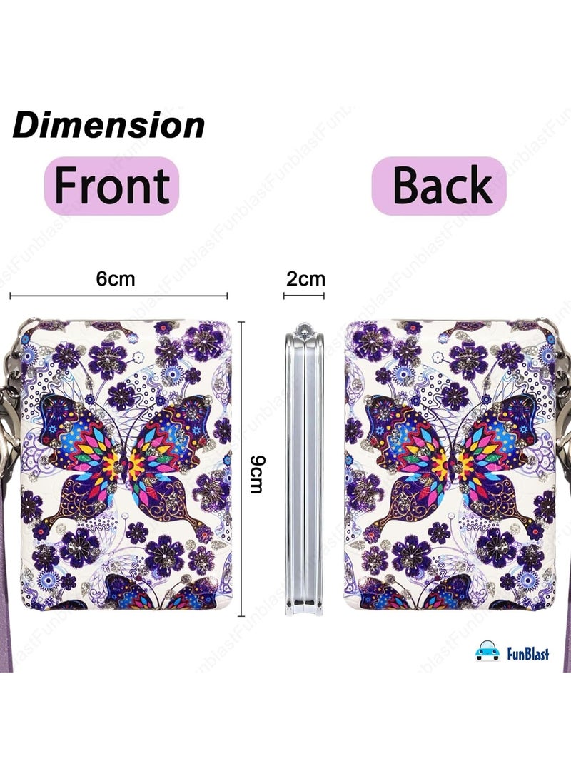 مرآة مكياج مستطيلة صغيرة عالية الجودة - مرآة سفر قابلة للطي بوجهين مع تكبير 1×/2×، مصنوعة من جلد PU أنيق، مناسبة للحقائب اليدوية، الجيب، حقيبة اليد، حقيبة الكلاتش، للرجال والنساء، متينة وسهلة الحمل - Image 5